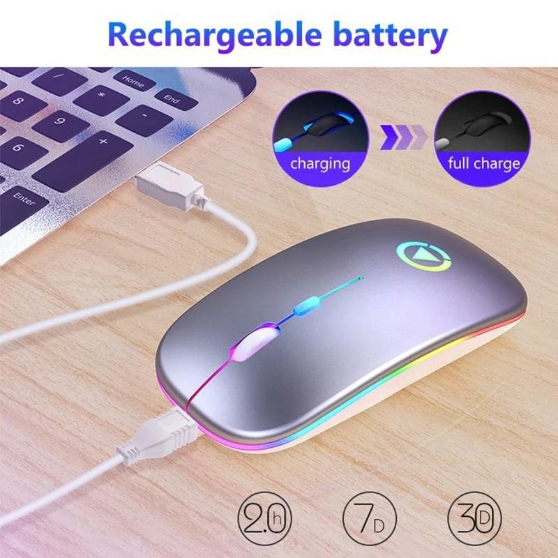 RdystokChuột Quang Không Dây Có Đèn LED Cổng USB Cho Máy Tính