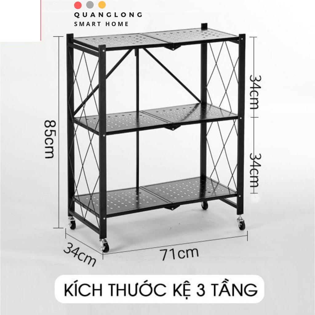 Kệ để đồ đa năng kệ gấp gọn 3/4/5 tầng cho nhà bếp, phòng ăn, phòng tắm