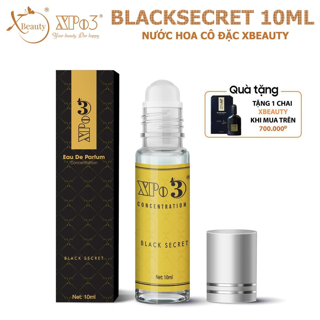 Nước hoa Nam Nữ cô đặc XBeauty XPo3 Black Secret Chai mini 10ML - Nước hoa thơm lâu cả ngày dành cho Nam &amp; Nữ (Unisex)