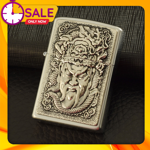 Vỏ Hột Quẹt Bật Lửa Xăng Chief CF1236 Thiết Kế Họa Tiết Đẹp Độc Lạ - Dùng Xăng Bấc Đá Cao Cấp