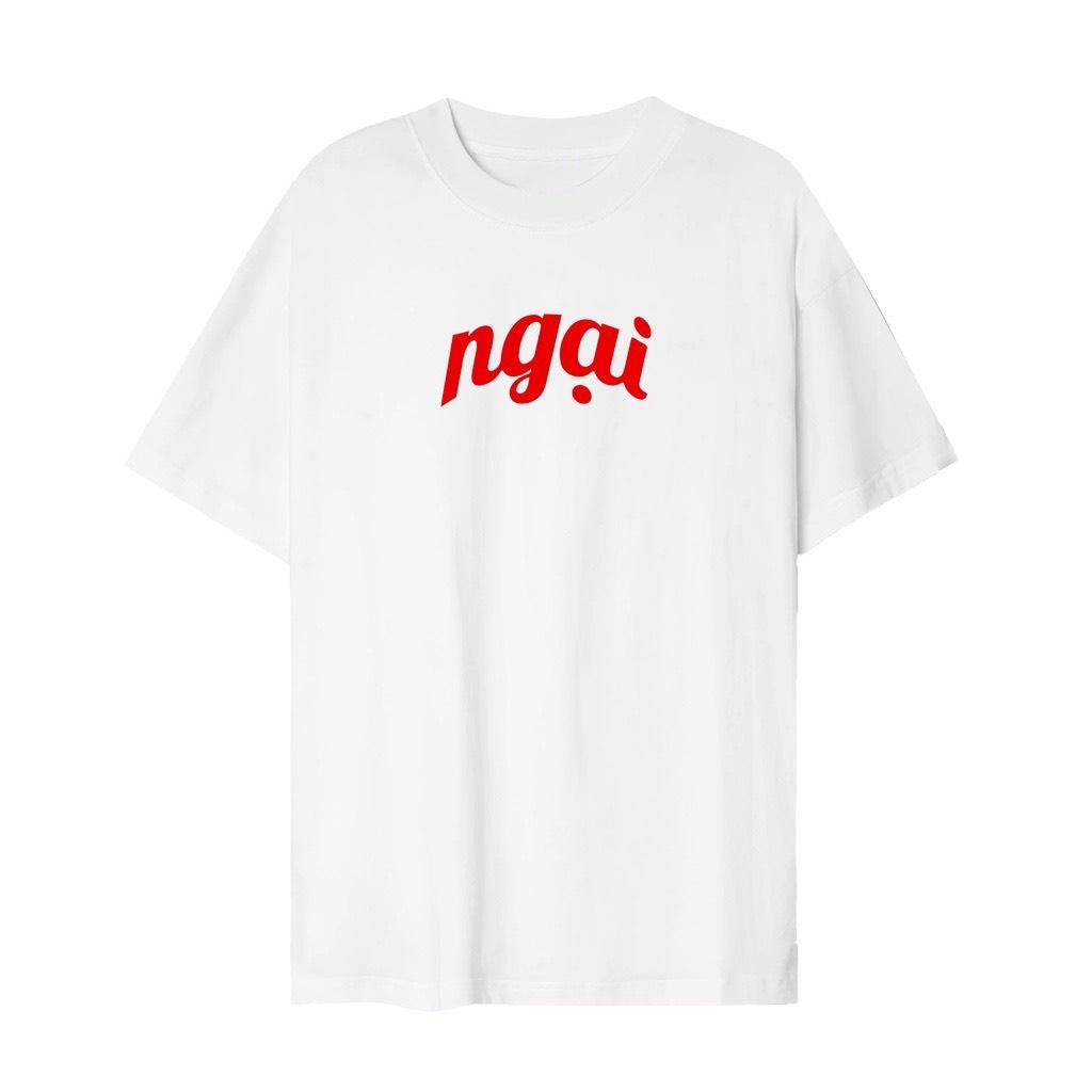 Áo Phông Cổ Tròn Nam Nữ In Chữ NGẠI độc lạ