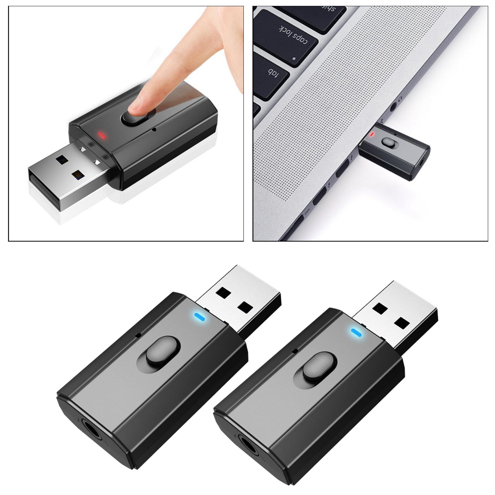 2x USB 5.0 Audio Transmitter Receiver Adapter For TV PC Car AUX
