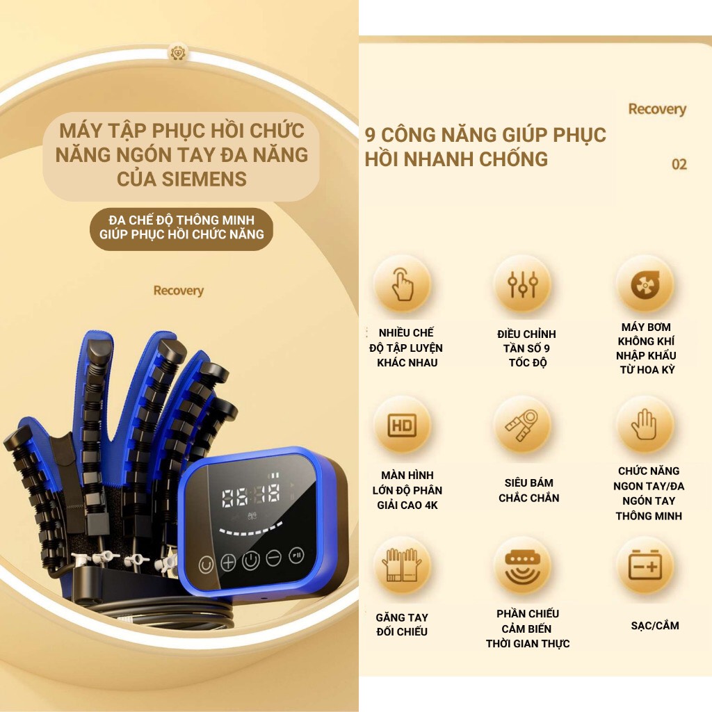 Găng tay robot A8 hỗ trợ tập các ngón tay cho người bị tai biến, người bị co cứng cơ ngón tay