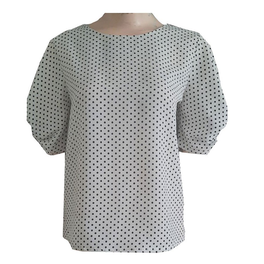 ÁO CHẤM BI NƠ TAY CÁCH ĐIỆU LẠ MẮT-AO19 – TRẮNG – XL ÁO CHẤM BI NƠ TAY CÁCH ĐIỆU LẠ MẮT-AO19 – TRẮNG – XL