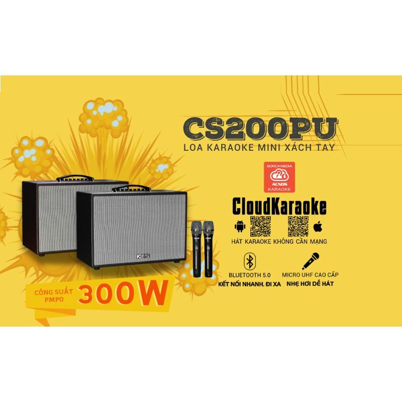 Loa karaoke xách tay ACNOS KBEATBOX CS250PU - Bass 2.5 tấc, công suất 300W - Dàn karaoke di động tiện lợi - Hát karaoke