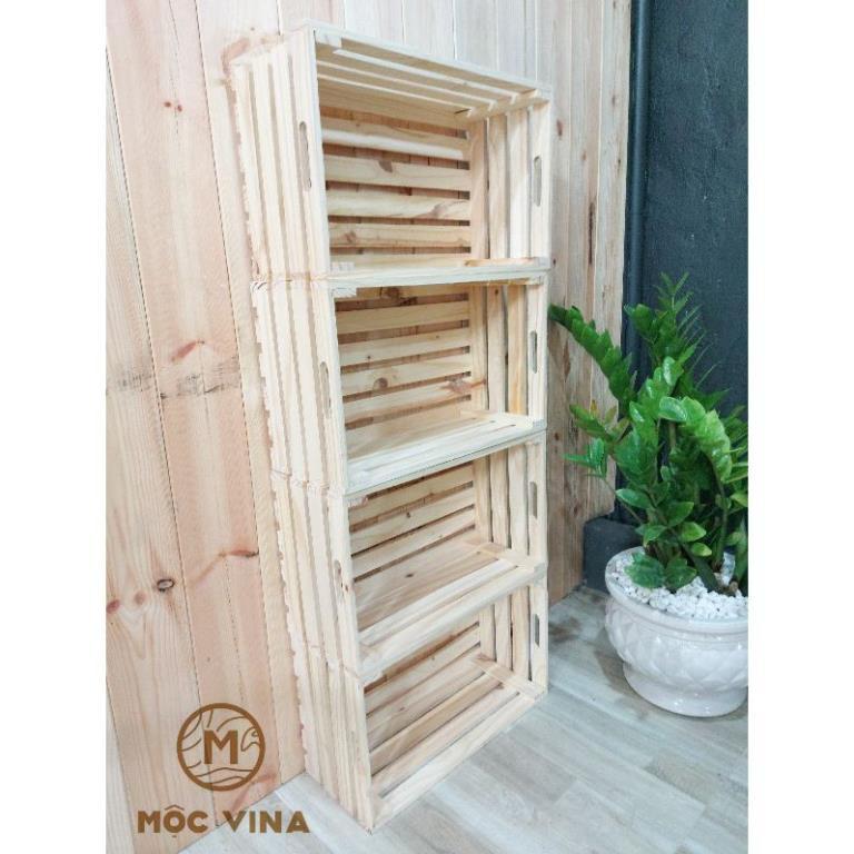 Giỏ gỗ đa năng,Thùng box kích thước 50*30*20 ( DxRxC) Mộc Vina