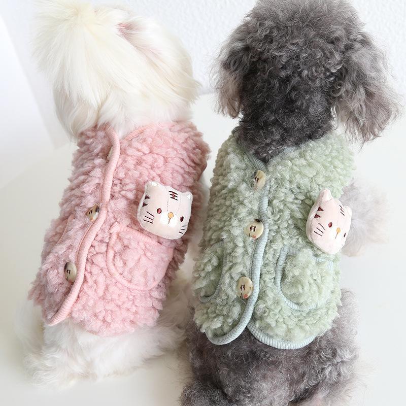 Cute little tiger vest cat clothes pet dog clothes
