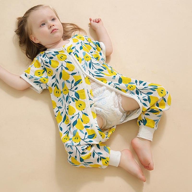 Túi Ngủ Cho Bé Dây Kéo Ngủ Bao Cho Trẻ Em Bộ Đồ Ngủ Jumpsuit Cotton Chia Chân Đồ Ngủ Hoạt Hình Trẻ Tập Đi Trẻ Em Slaapzak