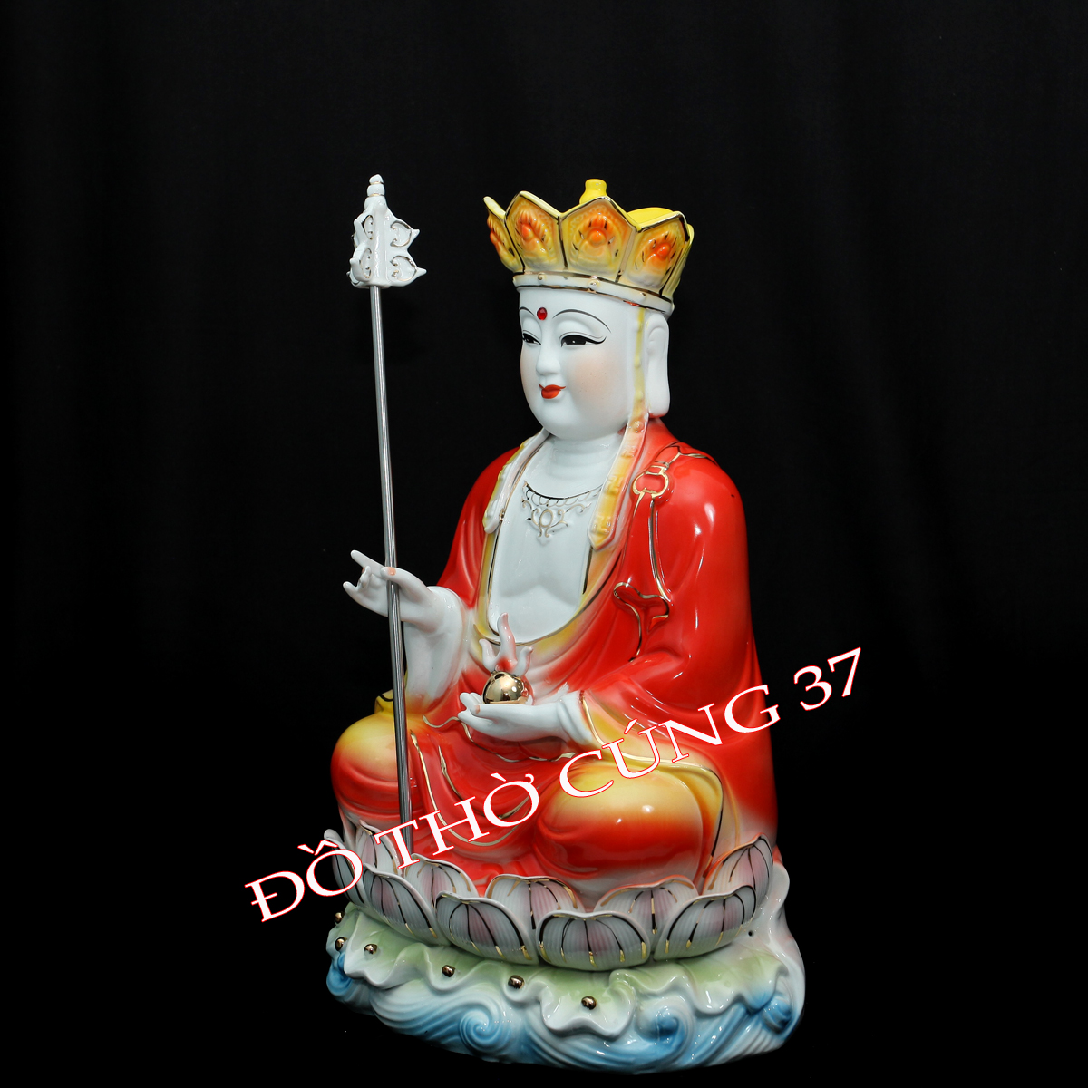 [ Cao 35 cm , 40 cm ] Tượng Địa Tạng Vương Bồ Tát  - Men Sứ