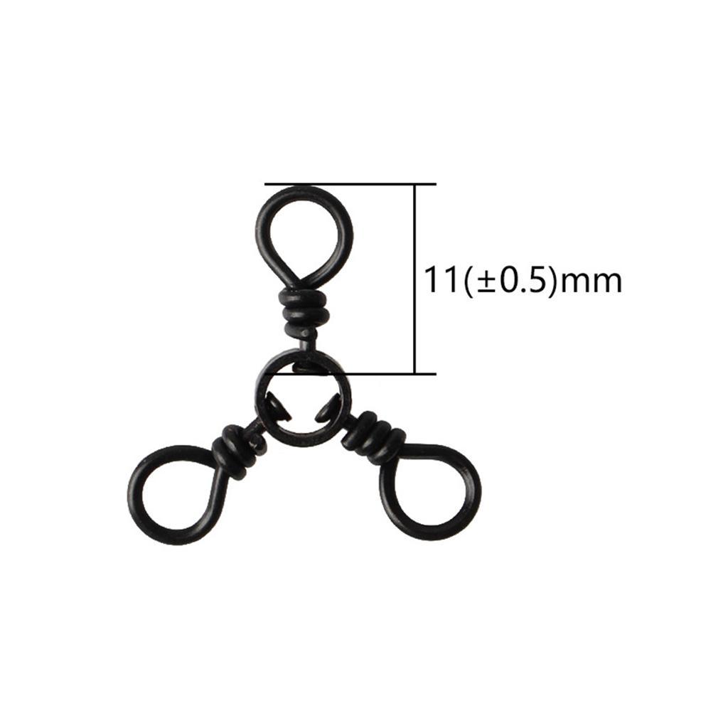 6/8/10pcs 3 Way Rolling Barrel Swivels Solid Rig Fishing Line Connector A