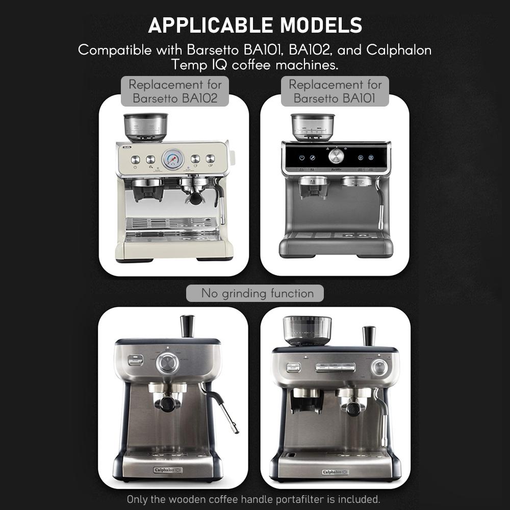 Bộ Lọc Cà Phê Không Đáy Tay Cầm Gỗ Bst-001 58Mm Thay Thế Cho Barsetto Ba101 Ba102 Calphalon Temp Iq
