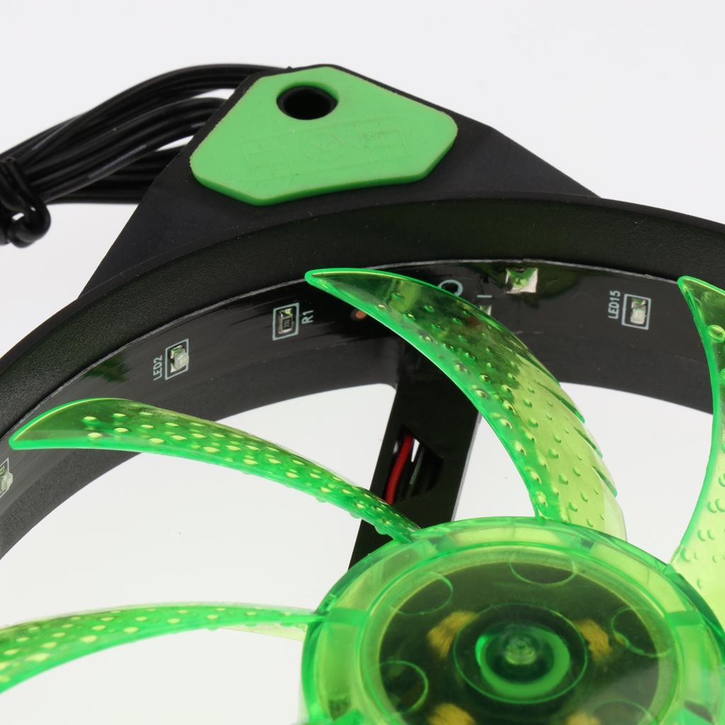 120mm 15 LED 3Pin 4Pin  Cooling Fan 9-Leaves For Computer Case CPU