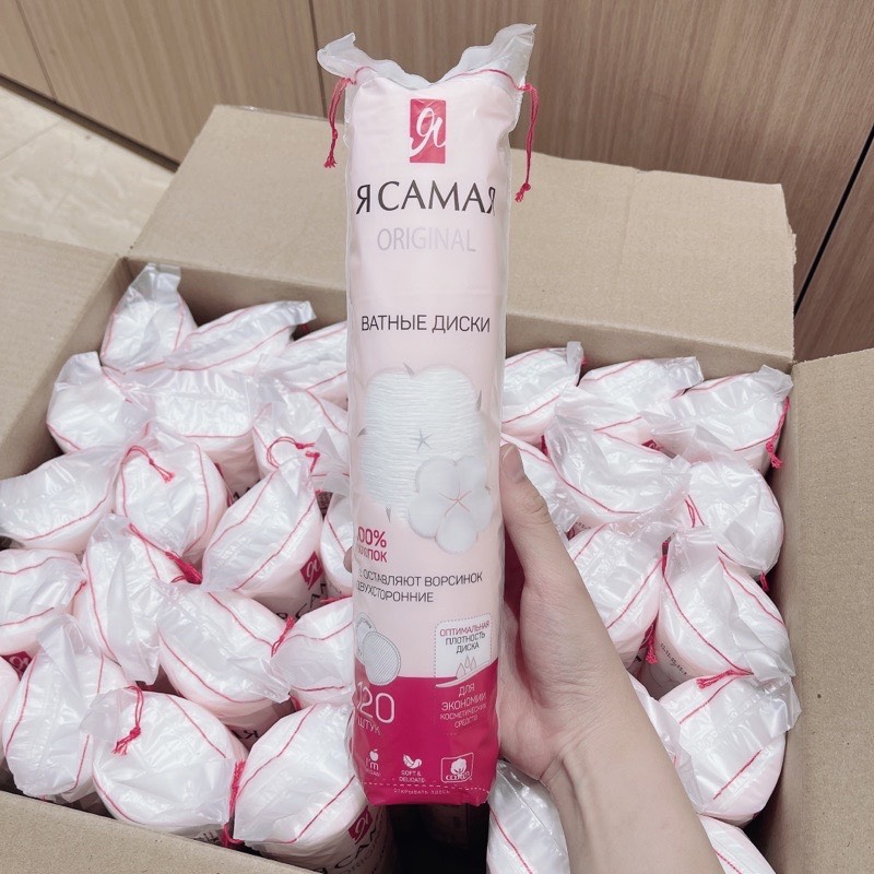 Túi 222 Bông Tẩy Trang Hatsu Natural Cotton Pads 100% Tự Nhiên An Toàn Mềm Mại