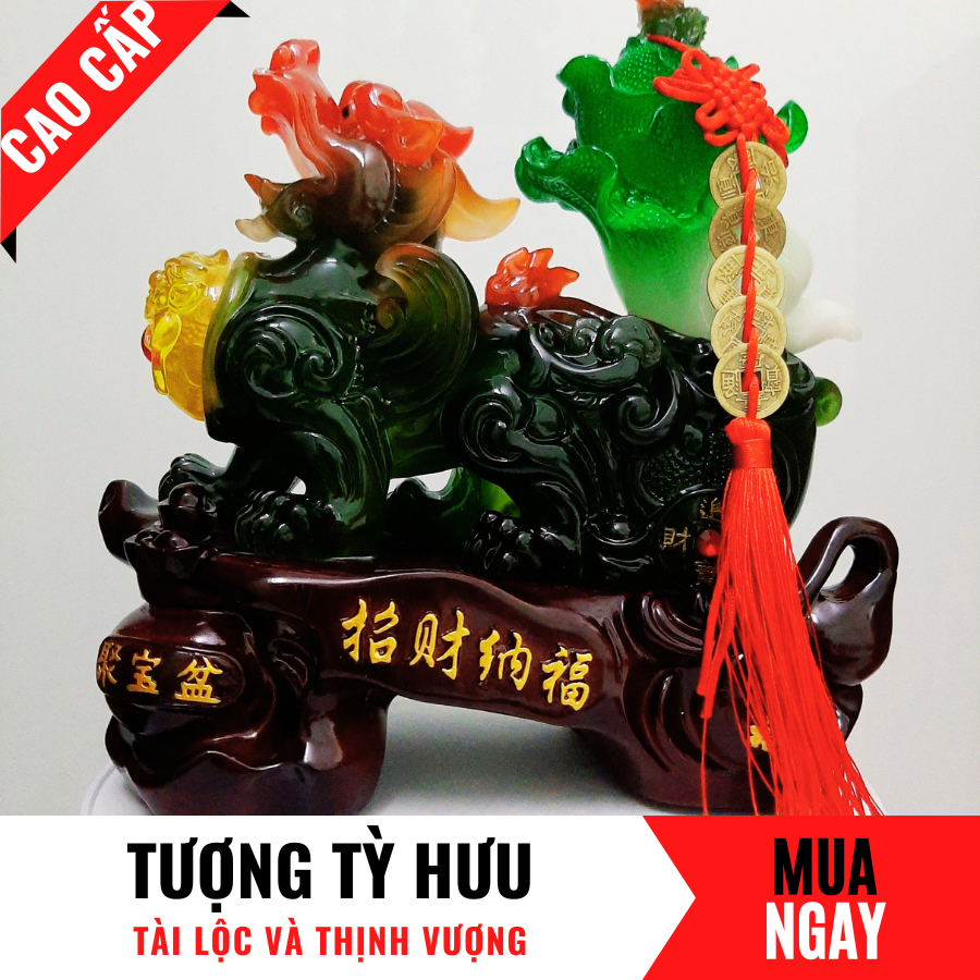 Tượng Tỳ Hưu Linh Vật Hút Tài Lộc Trang Trí Phong Thủy Cao 26cm