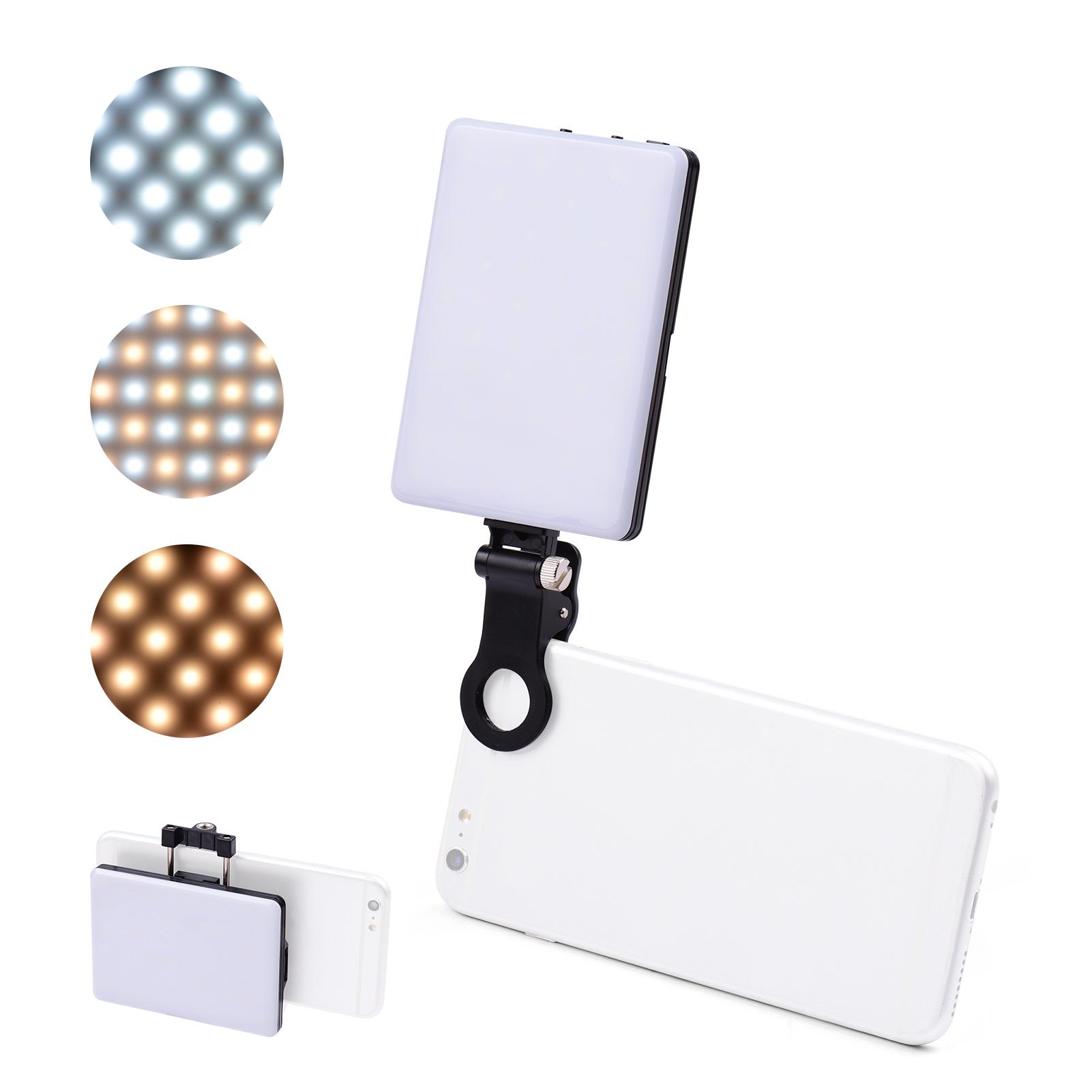 Đèn LED 3 trong 1 4W 3200K-5600K CRI95 3 màu có thể điều chỉnh độ sáng 10 cấp + giá đỡ, cáp sạc