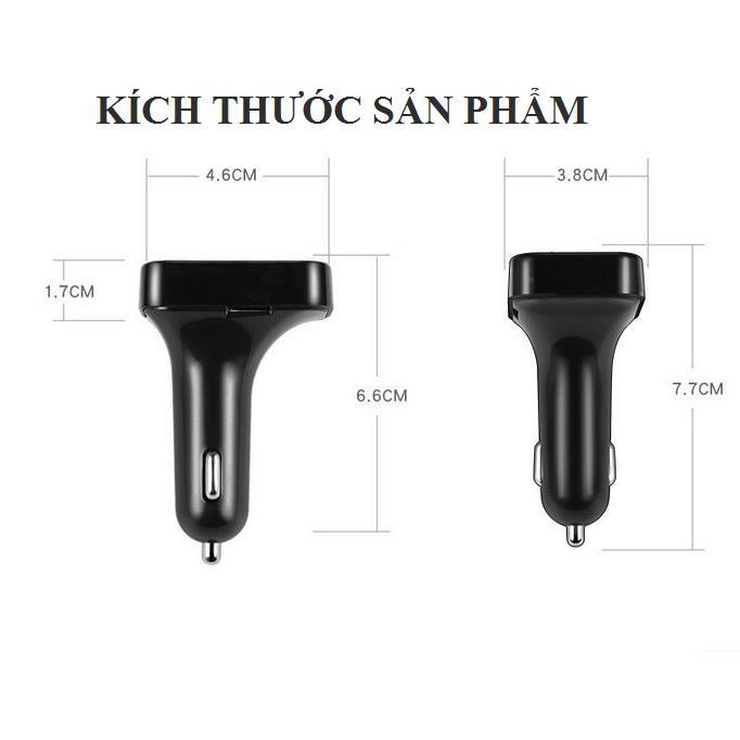 Tẩu sạc ô tô kiêm nghe nhạc MP3, kết nối điện thoại qua bluetooth, kết nối dàn âm thanh trên xe