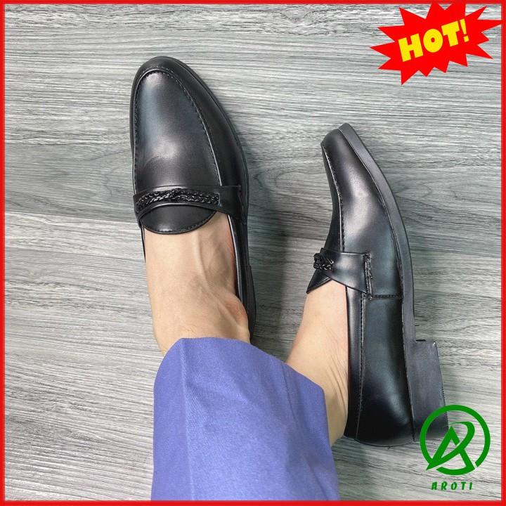 Giày Lười Nam Da Nhám Tết Dây Ngang Phong Cách Hàn Quốc M518 SP5
