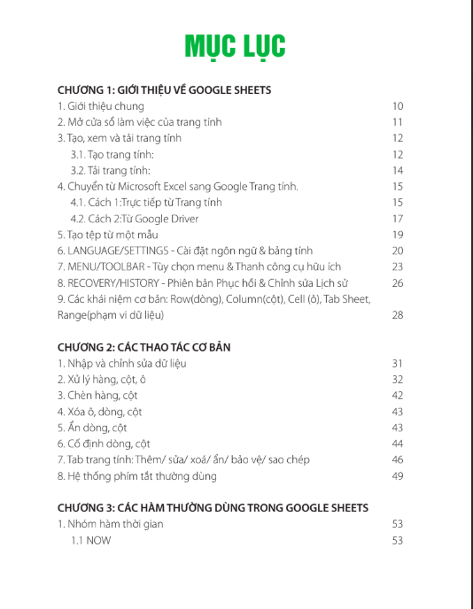 Sách Google Sheet Tin học văn phòng Unica, Hướng dẫn thực hành từ cơ bản đến nâng cao, in màu chi tiết, TẶNG video bài giảng