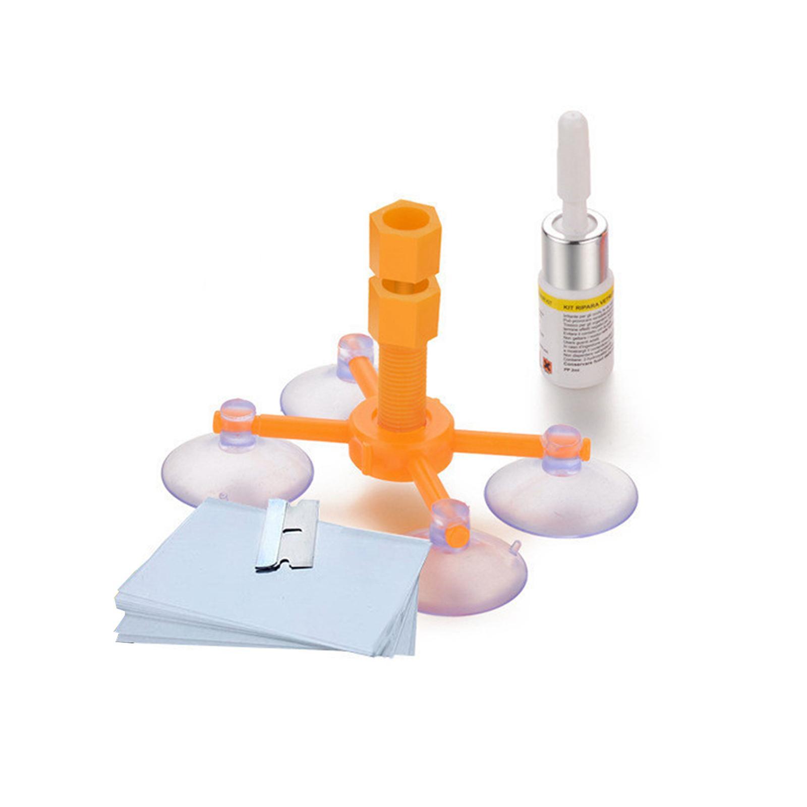 Glass Repair Fluid Windshield Repair Set Repair Parts Tools with 1 Bottle of Resin Auto Glass Repair Set for Star Shaped Crack Cracks