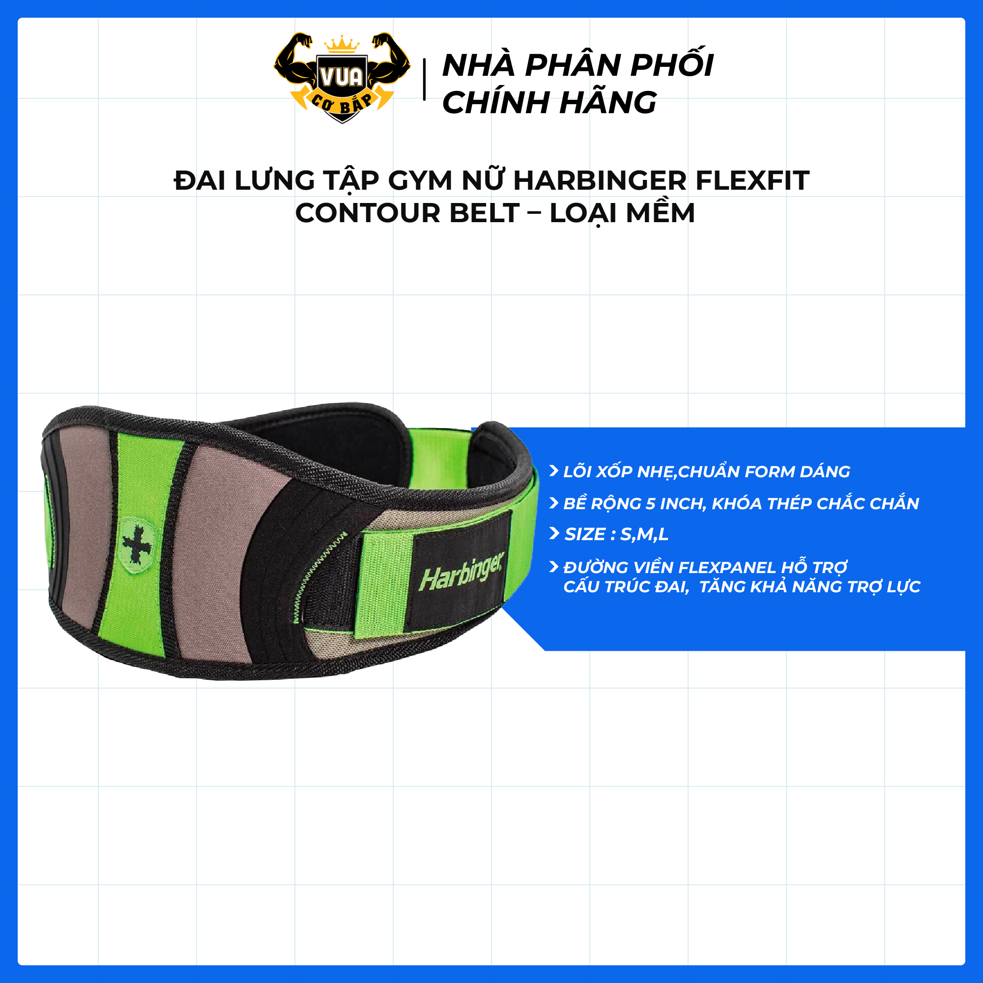 Đai Lưng Tập Gym Harbinger Nữ Flexfit Contour 12 cm