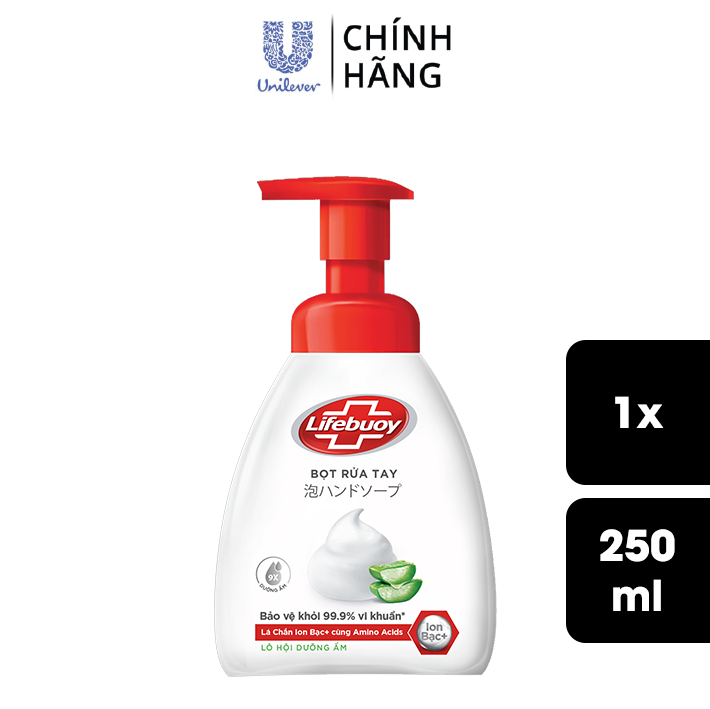 Bọt rửa tay dưỡng ẩm Lifebuoy hương Lô Hội 250ml