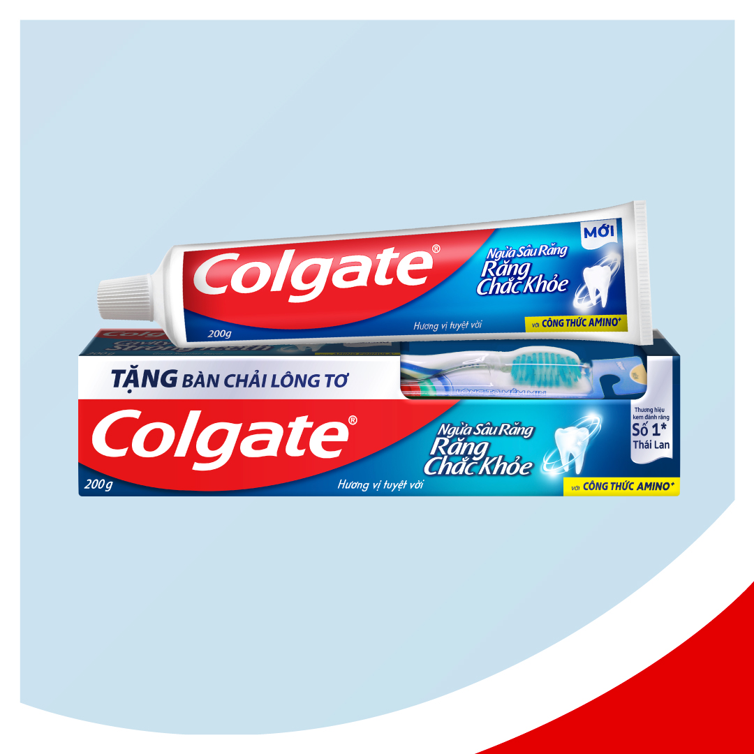 Bộ 5 Kem đánh răng Colgate ngừa sâu răng vượt trội công thức cải tiến hương vị tuyệt vời 200g/tuýp tặng bàn chải đánh răng