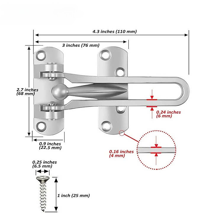Chốt khóa cửa trượt an toàn cho căn hộ phòng ngủ Home