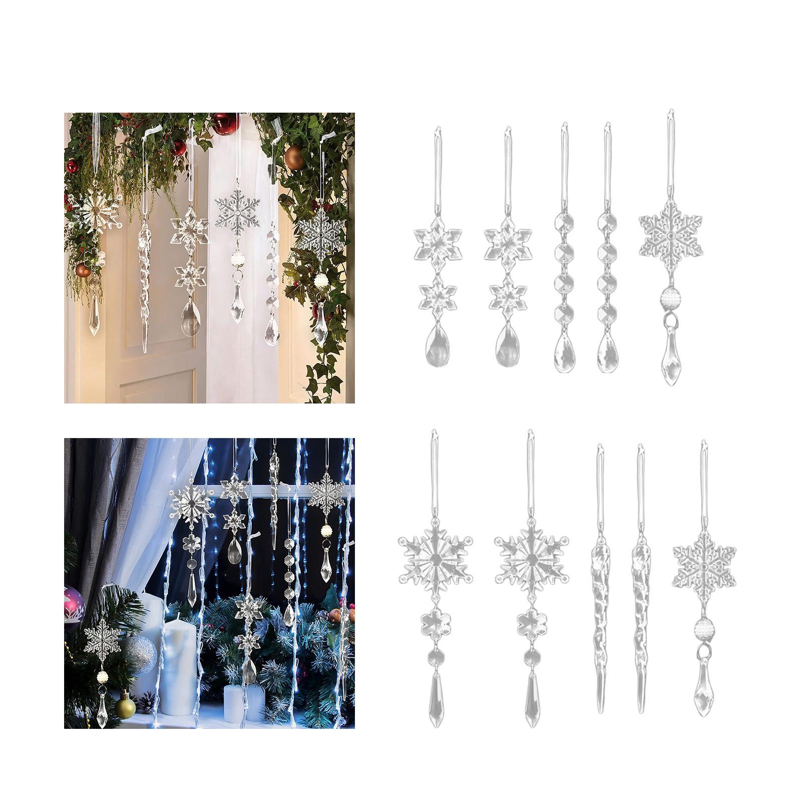 Christmas Party Decoration DIY Transparent Clear Acrylic Snowflake Ornaments