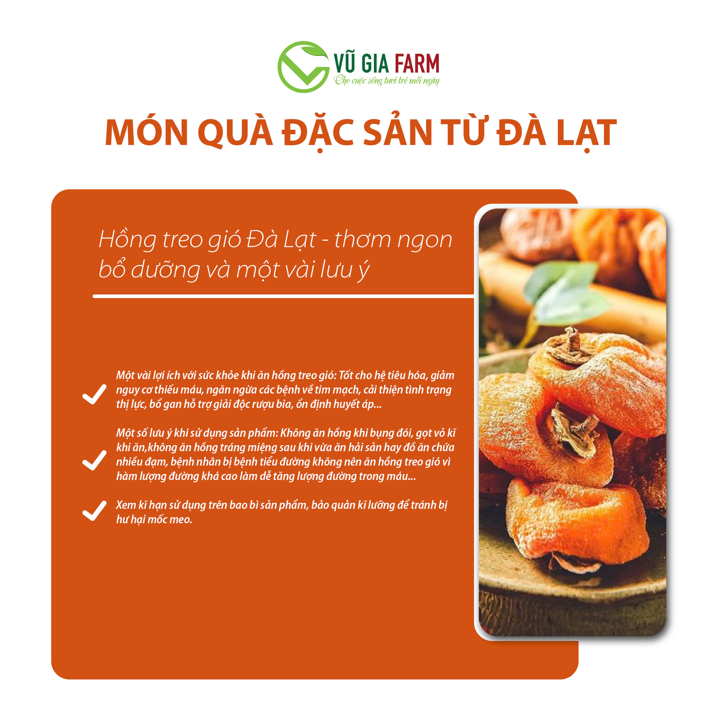 Hồng Treo Gió Đà Lạt - Treo gió tự nhiên, mật béo dẻo thơm ngon, đặc sản mùa thu Đà Lạt