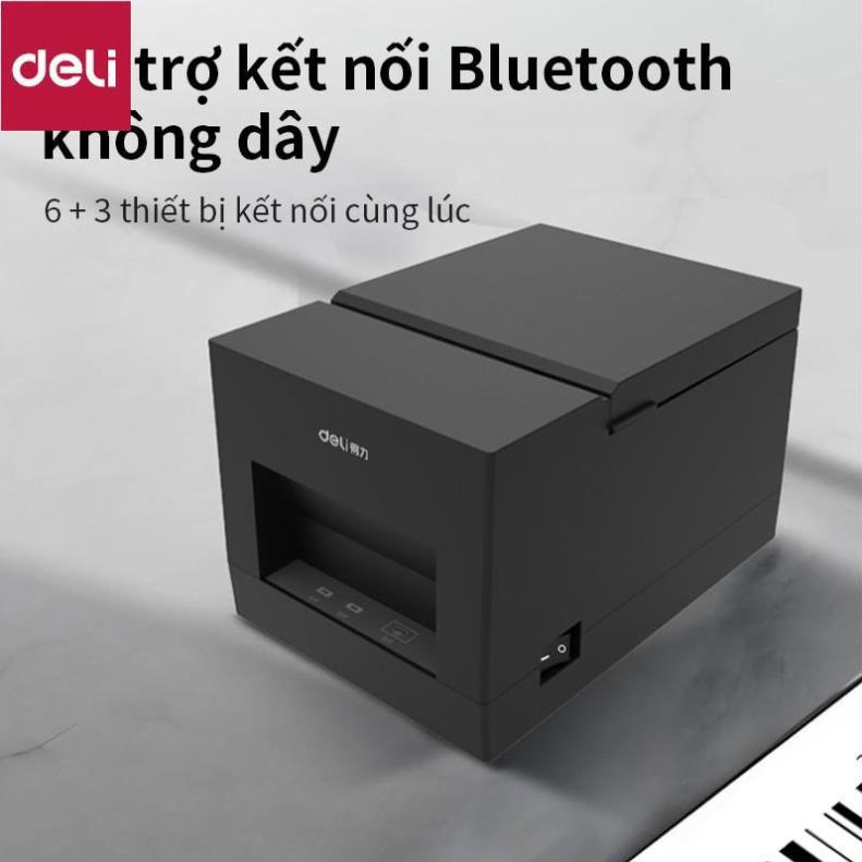 Máy in hóa đơn nhiệt Deli - màu đen - Kết nối cổng USB máy tính - Kích thước khổ giấy in 58mm -DL581