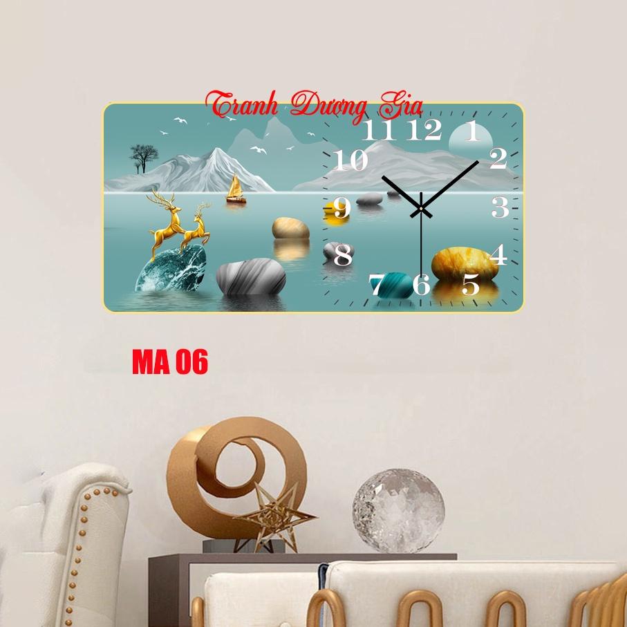 Tranh đồng hồ treo tường tráng gương 3d cao cấp Giá xưởng {Tặng kèm pin đinh treo không cần khoan tường} size 35x70