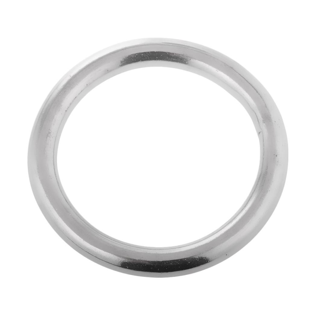 2x Stainless Steel Seamless Welding O Rings Round Metal Loop 3cm & 4cm Dia.