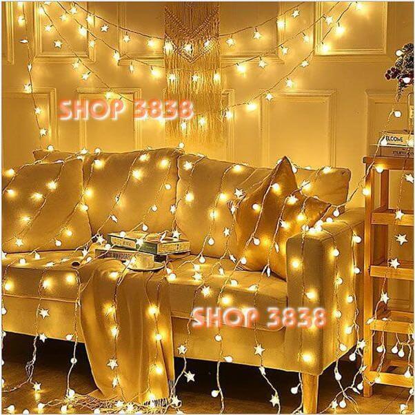 Cắm Điện-Dây Đèn Led Dài 10M- 100 Bóng Vàng