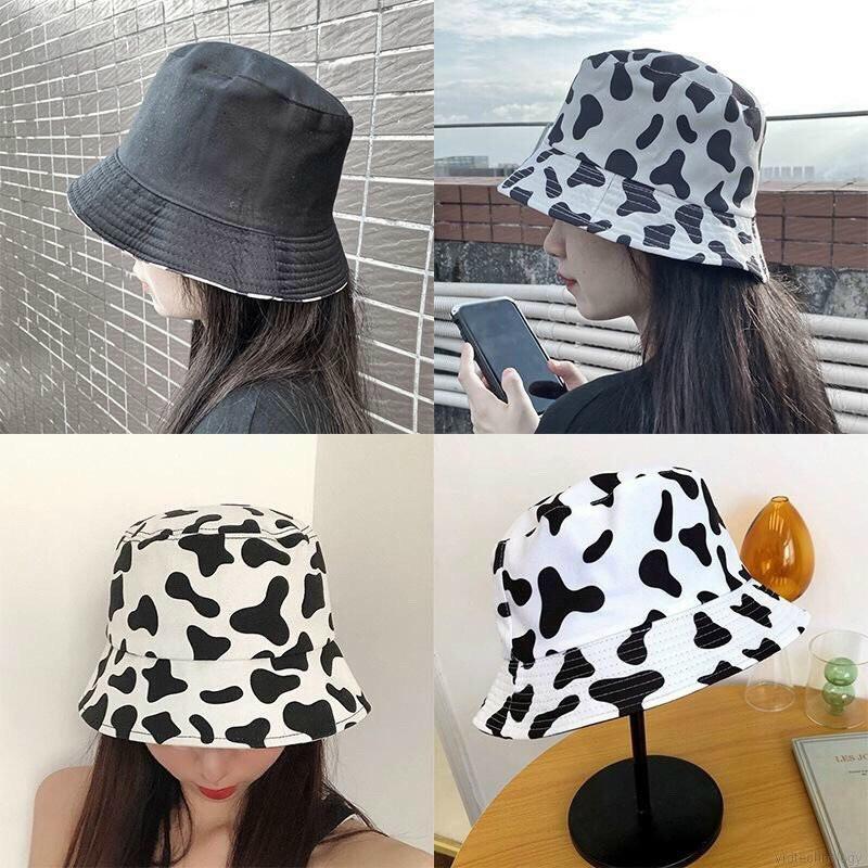 Nón kết lưỡi trai  họa tiết bò sữa phong cách Ulzzang Unisex