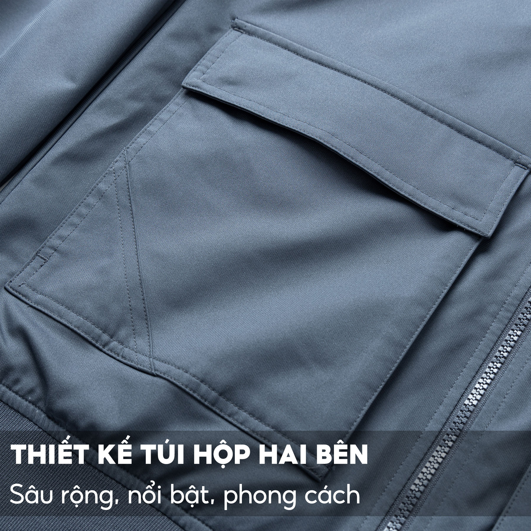 Áo Khoác Bomber Nam 5S FASHION, Phom Dáng Vừa Vặn, Ấm, Thiết Kế Túi Hộp Phong Cách, Trẻ Trung (AKB23008)