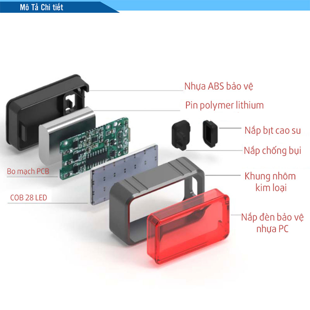 Led Đuôi Sau Xe Đạp BK820 100Lumens Led COB 4 Chế Độ Có Đèn Phanh Cảm Biến Thông Minh Gia Tốc Sạc USB Chống Nước và Bụi Bẩn Cho Xe Đạp Thể Thao MaiLee