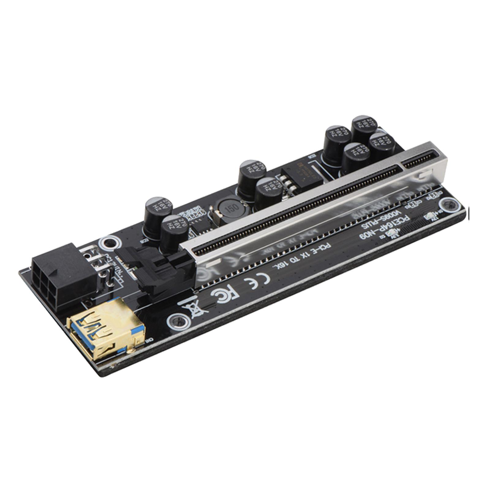 PCI-E Riser Express Cable 1X to 16X Graphics Extension for Mining Powered Riser Adapter Card,