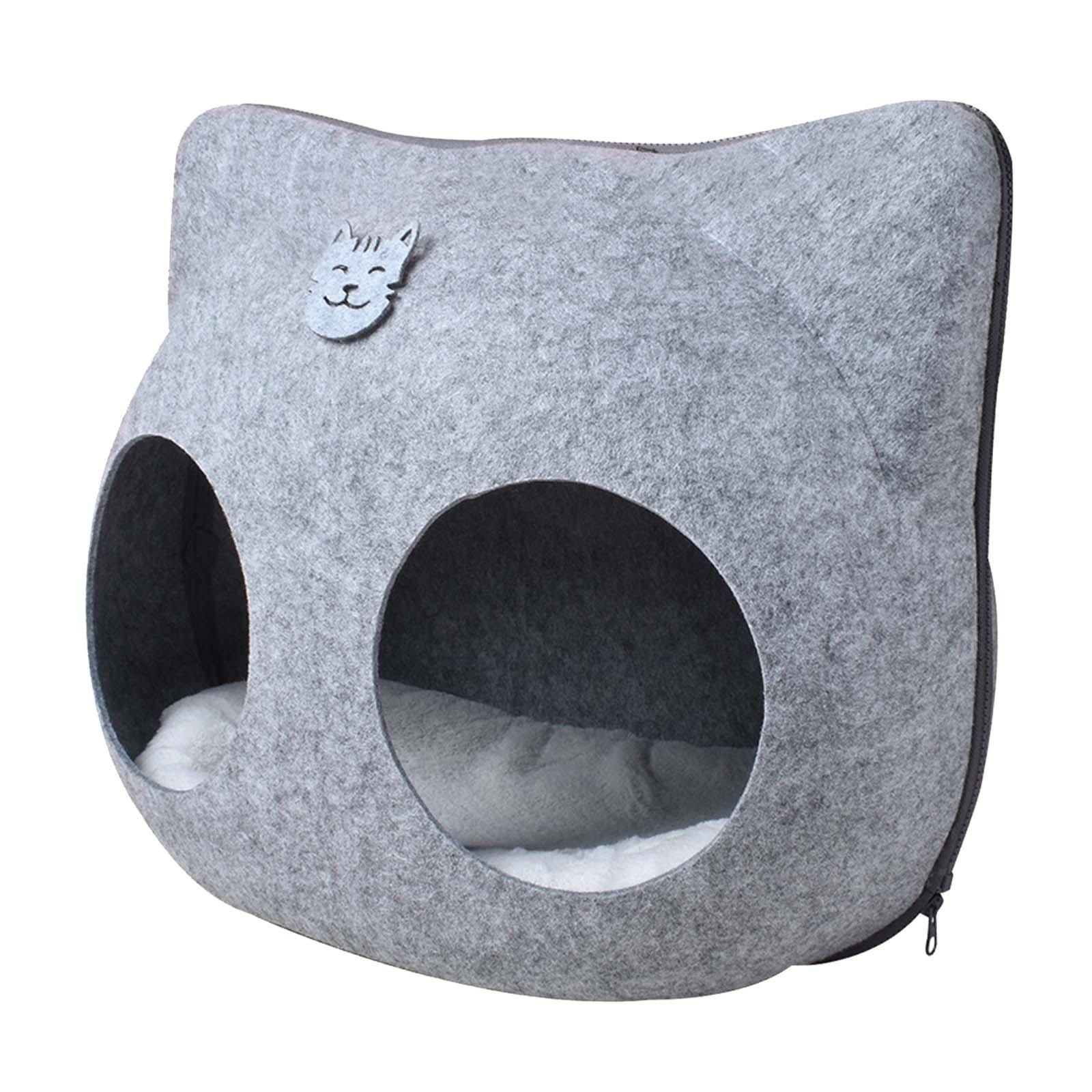 Bed Large, Enclosed Cat Bed Felt Cat Bed Cave Cat Nest Pet Bed Cat Bed Tent Comfortable Sleeping Bed for Home Kittens or Small Dogs