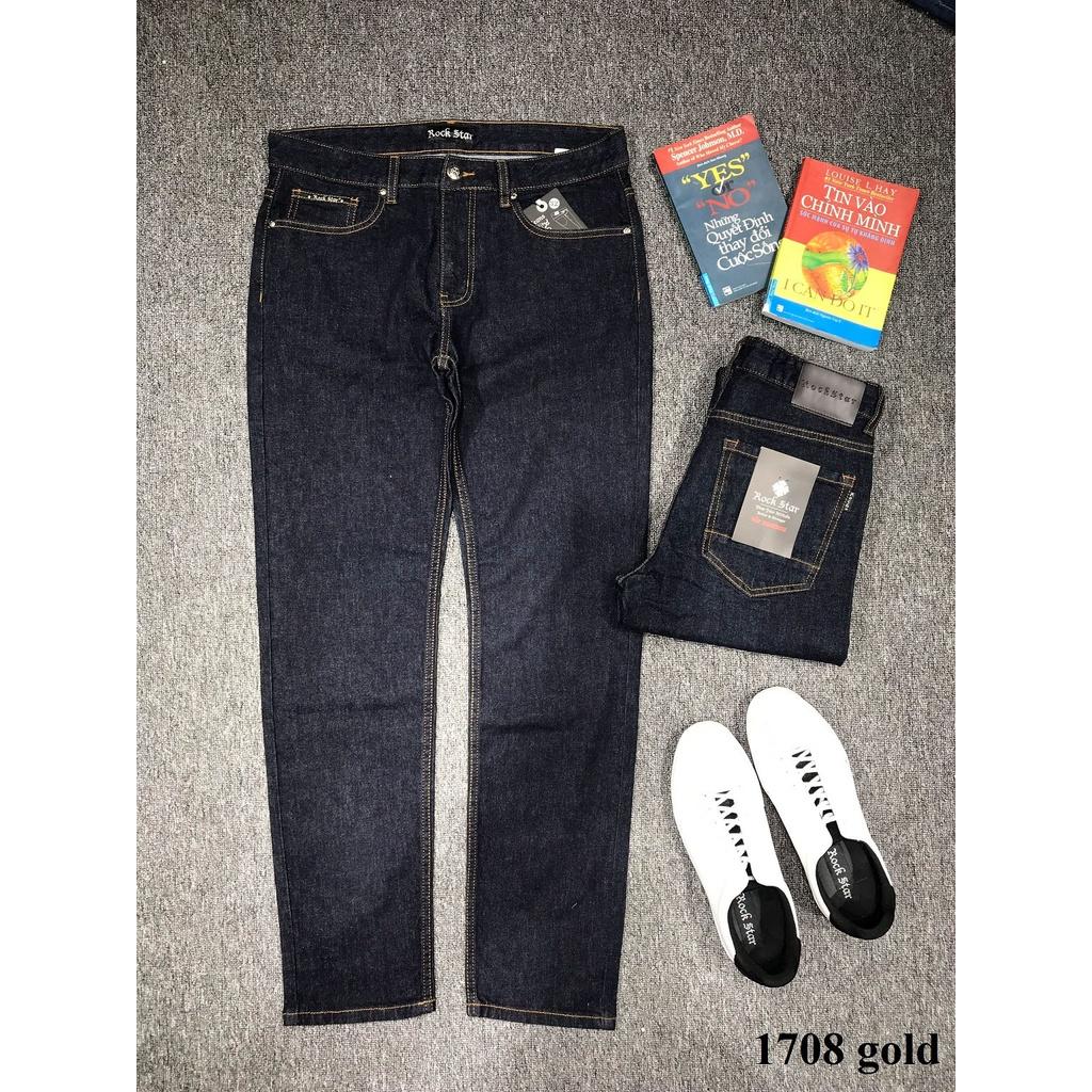 Quần jeans nam dài ống đứng, chất đẹp co giản 1708 gold, grey