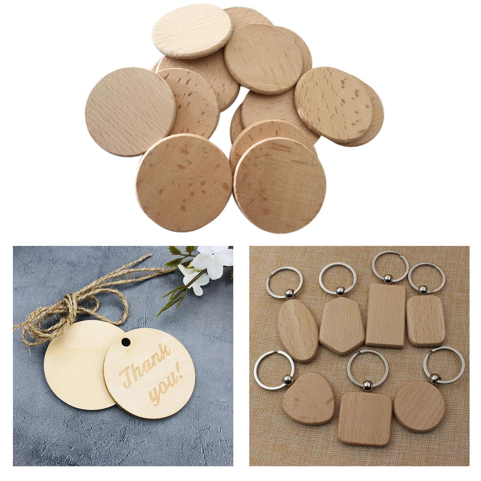20Pieces Unfinished Wood Slices Round Disc Circle Pieces Cutouts Chips 5cm