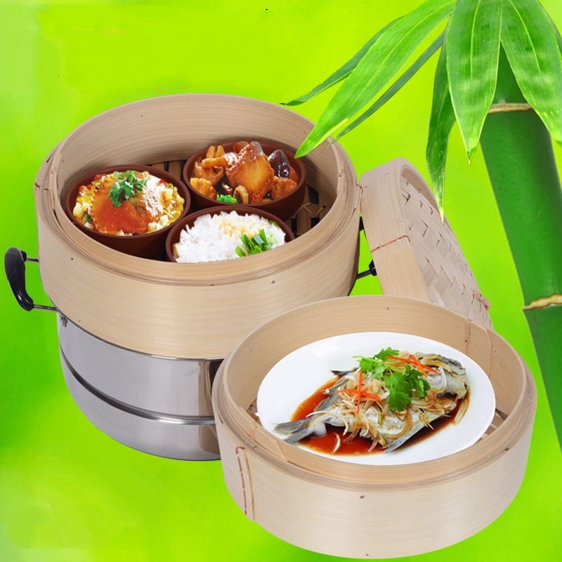 Xửng Hấp đồ ăn, Hấp bánh bao,Tôm, Cua. Ghẹ, Hấp há cảo, bằng Tre Trúc Cao Bằng (Vietnam) tặng gắp inox bướm dài 30cm