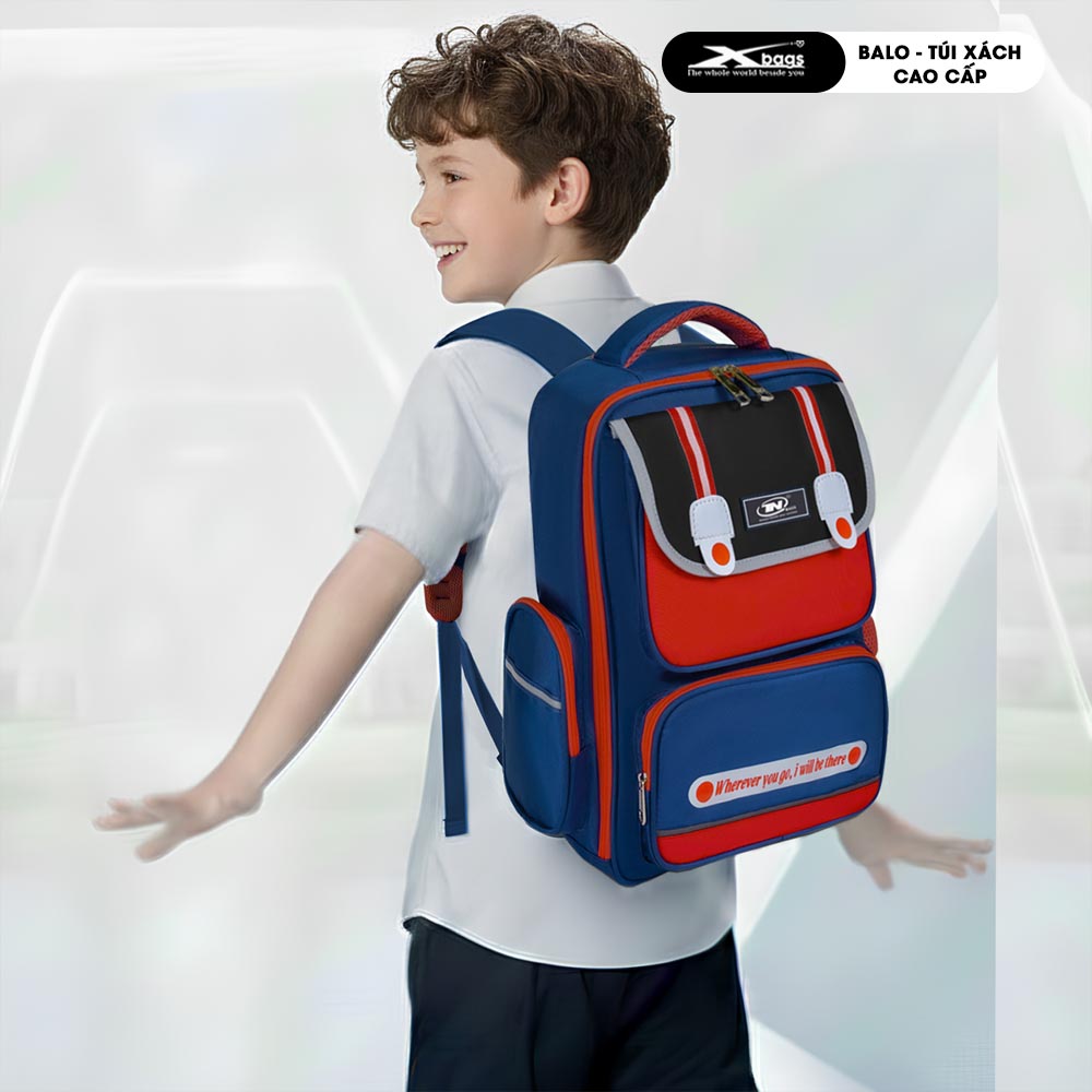 Balo Đi Học Cấp 1 Cao Cấp TNBags Smart Red TN.B.3110 Màu Đỏ Thời Trang, Chống Gù, Nhiều Ngăn Tiện Lợi!