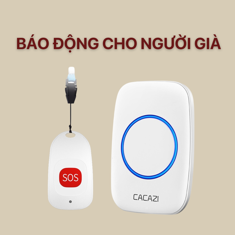 Thiết bị báo động không dây CACAZI chuyên dụng cho người già, bệnh nhân, người cần chăm sóc đặc biệt...