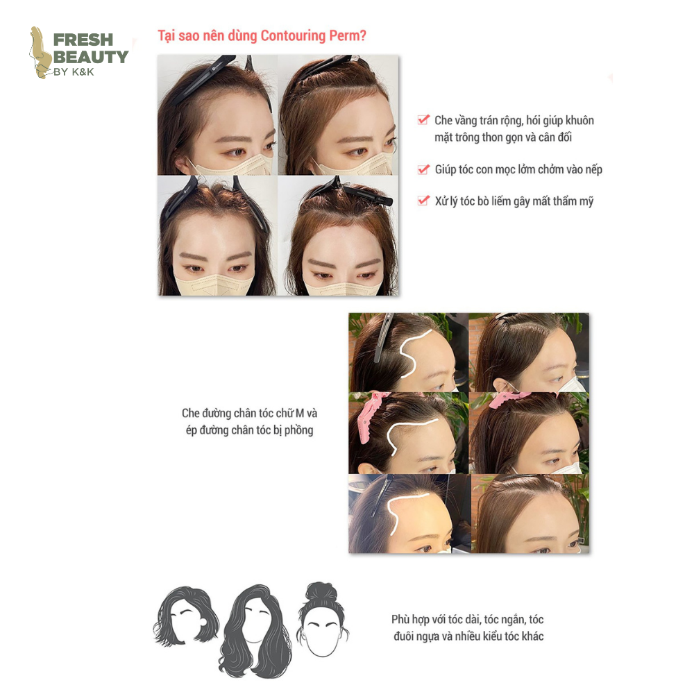 Kem ép tóc mái hỗ trợ che hói, bò liếm, giúp tóc con vào nếp làm tại nhà không cần nhiệt BRITISH M Contouring Perm 1-70mL