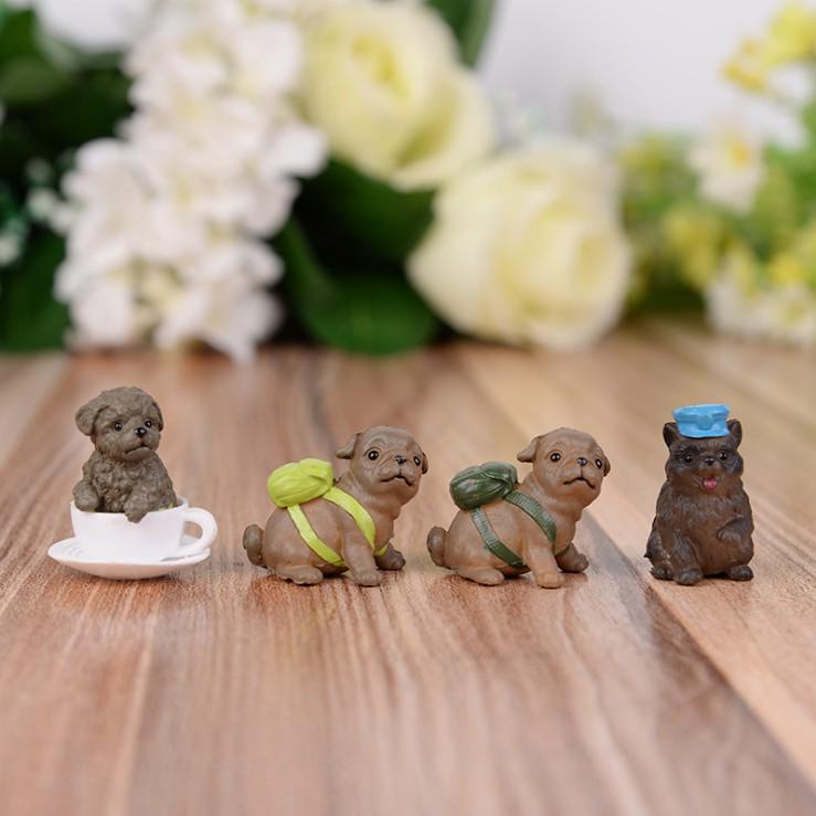 Combo 16 mô hình chó con (puppy) các loại dùng trang trí tiểu cảnh, terrarium, móc khóa, DIY