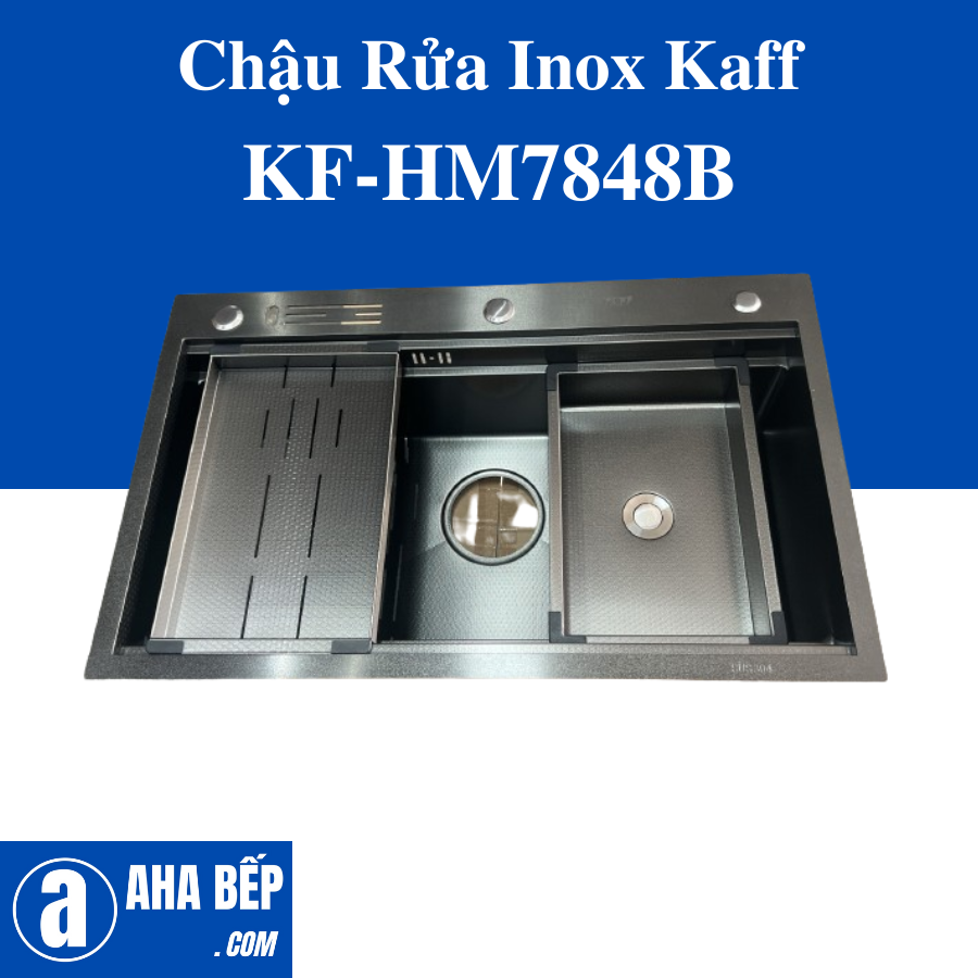 CHẬU RỬA INOX KAFF KF-HM7848B. Hàng Chính Hãng 