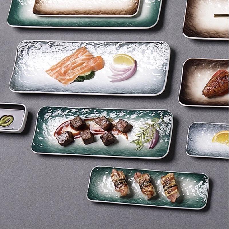 Đĩa sứ chữ nhật Vân Đá, Đĩa dài sushi gimbap 3 size