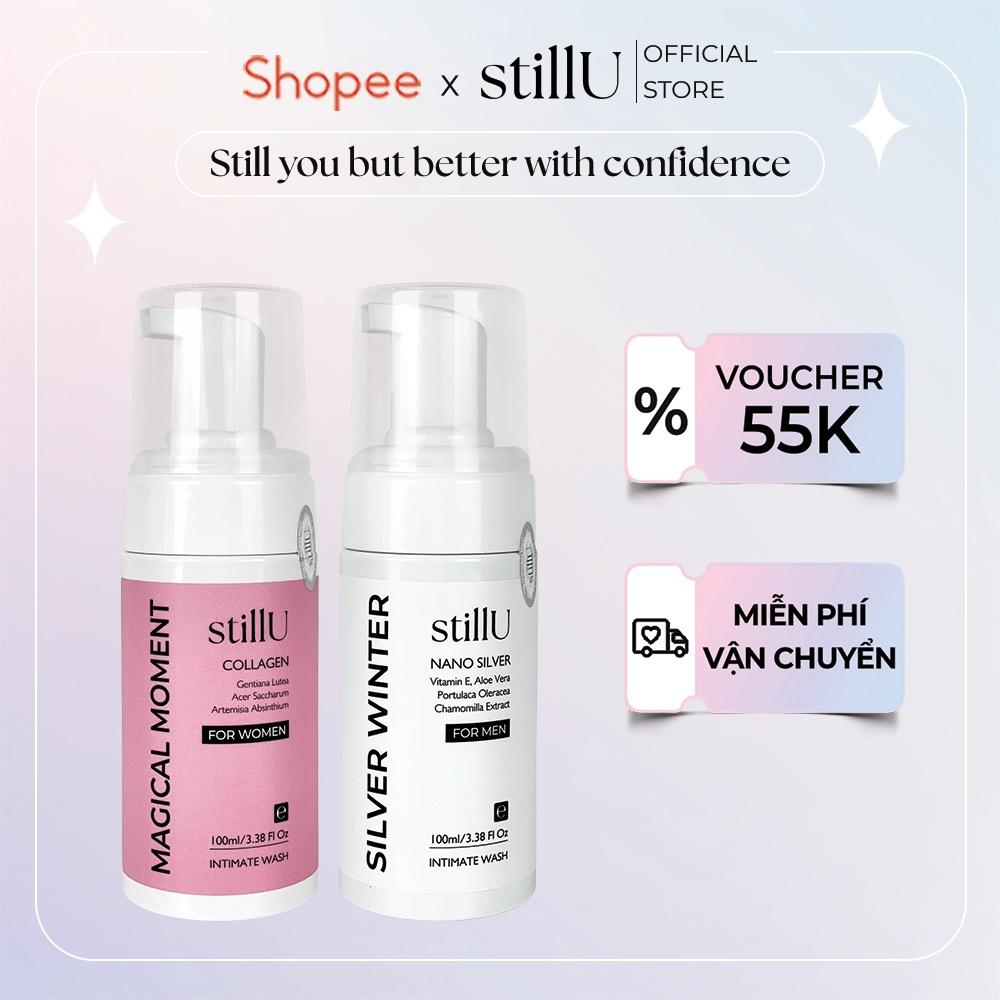 Combo dung dịch vệ sinh nam nữ tạo bọt, dung dịch vệ sinh nam nữ Silver Winter 100ml &amp; Magical Moment 100ml