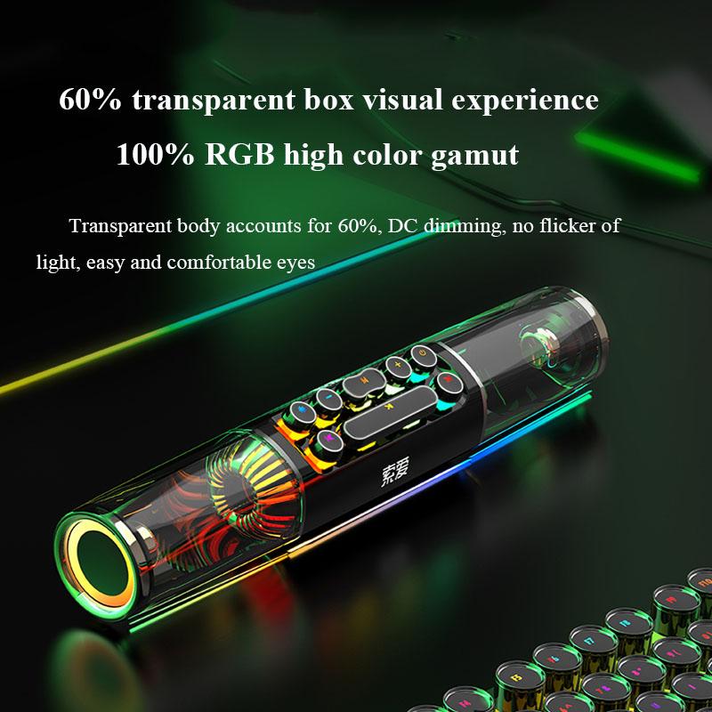 Soaiy Sh19 Bluetooth loa công suất cao loa chơi game RGB Cột không dây Subwater