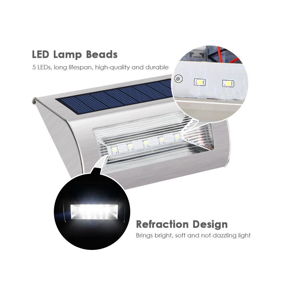 Đèn năng lượng mặt trời Đèn LED treo tường bằng thép không gỉ, không thấm nước